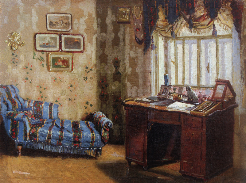 В кабинете отца / худ. М.В. Нестеров