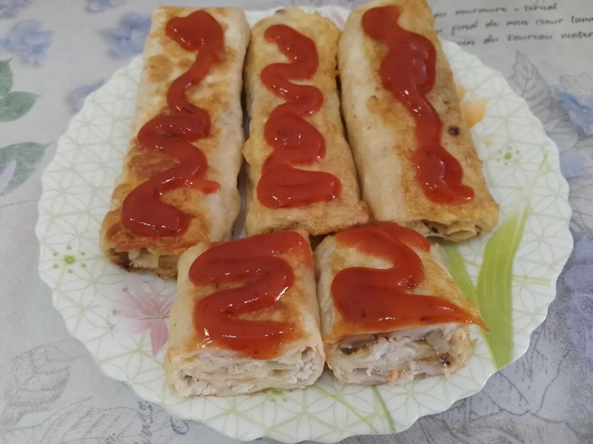 Лаваш с начинкой в кляре