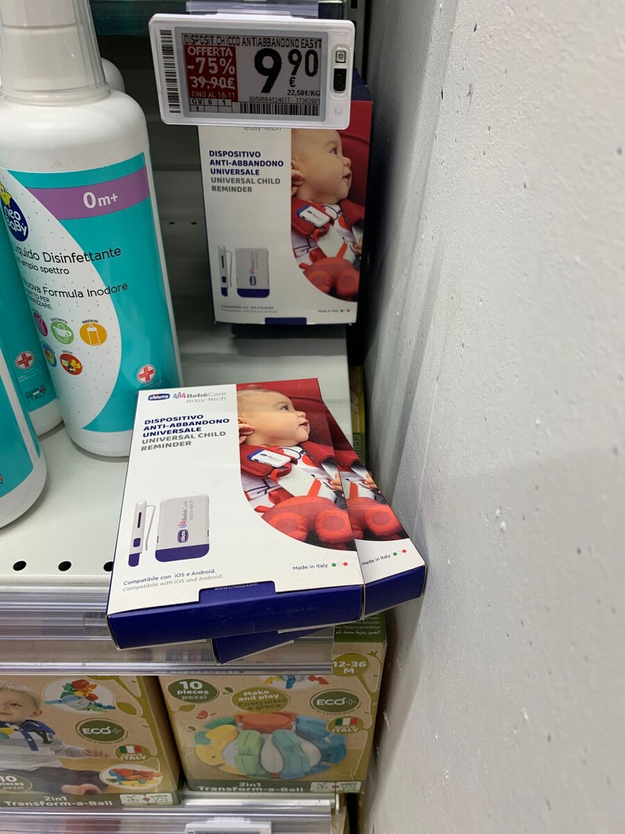 Anti abbandono в итальянском супермаркете. Фото автора. https://t.me/ne_pizzei_edinoi