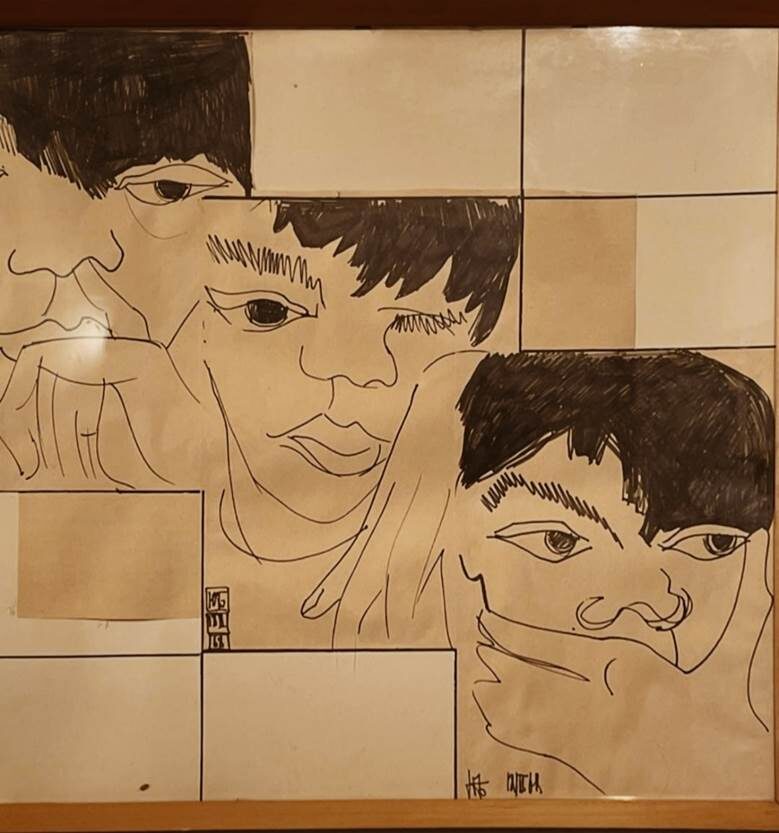  Многоликий Костя Райкин. Рисунок Юрия Богатырева 1968 год