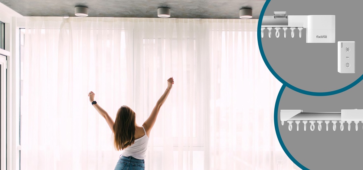 Компания AMIGO представляет новинку- телескопический моторизованный шторный карниз.