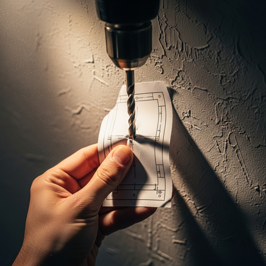 Бумажный шаблон — самый дешевый способ не испортить обои лишними дырками.