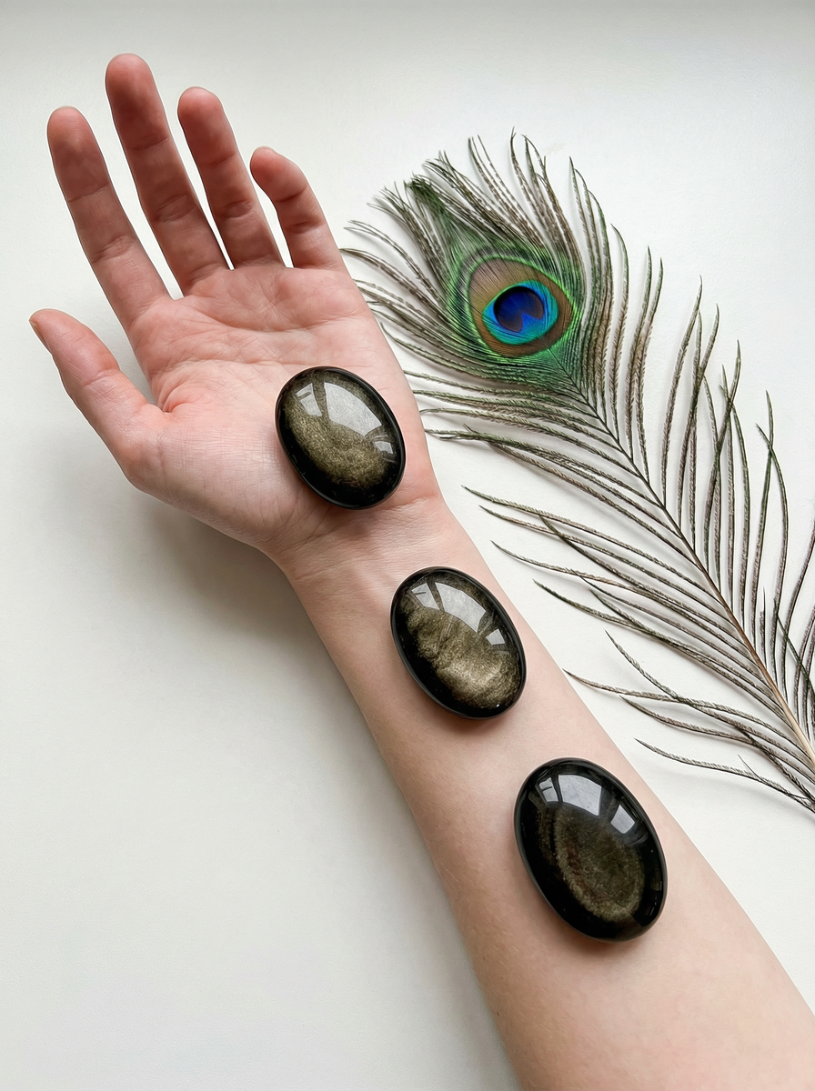 Галтовка из обсидиана Samotsvet.ru