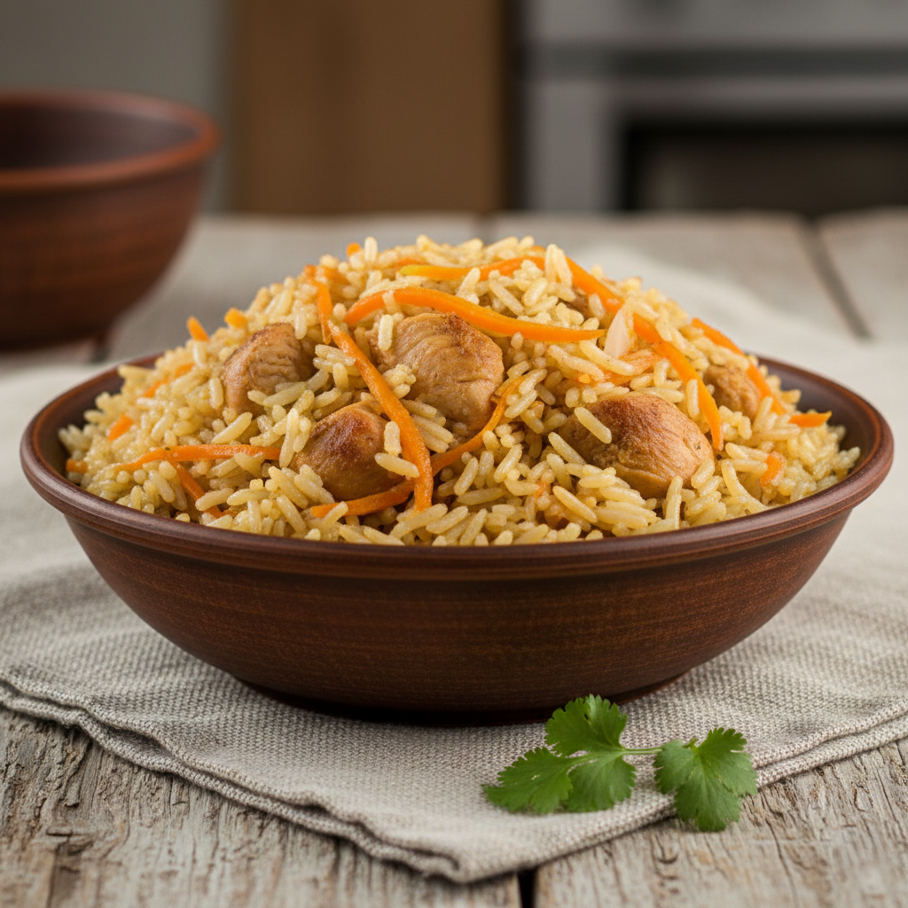 Ароматный Куриный Плов с Морковью и Чесноком