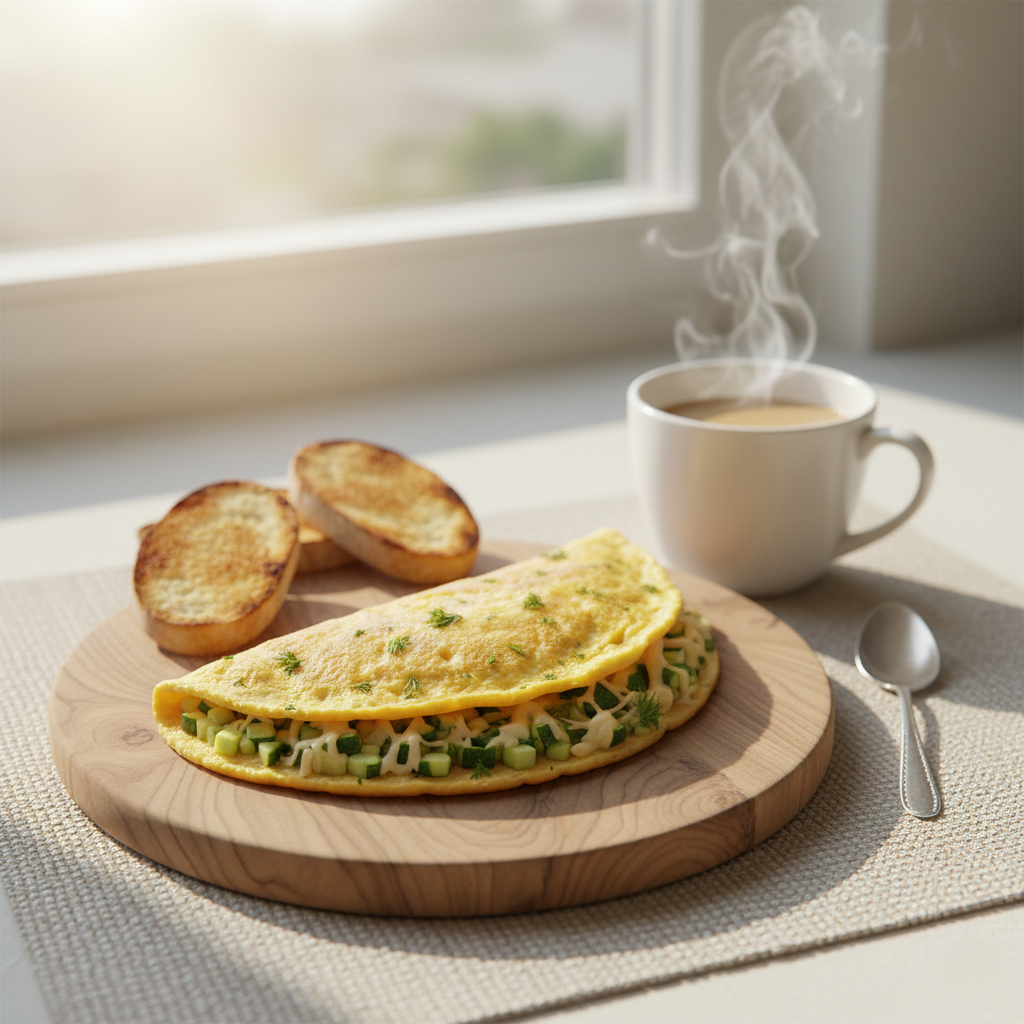 Завтрак "Солнечный Омлет с Кабачком и Сыром"