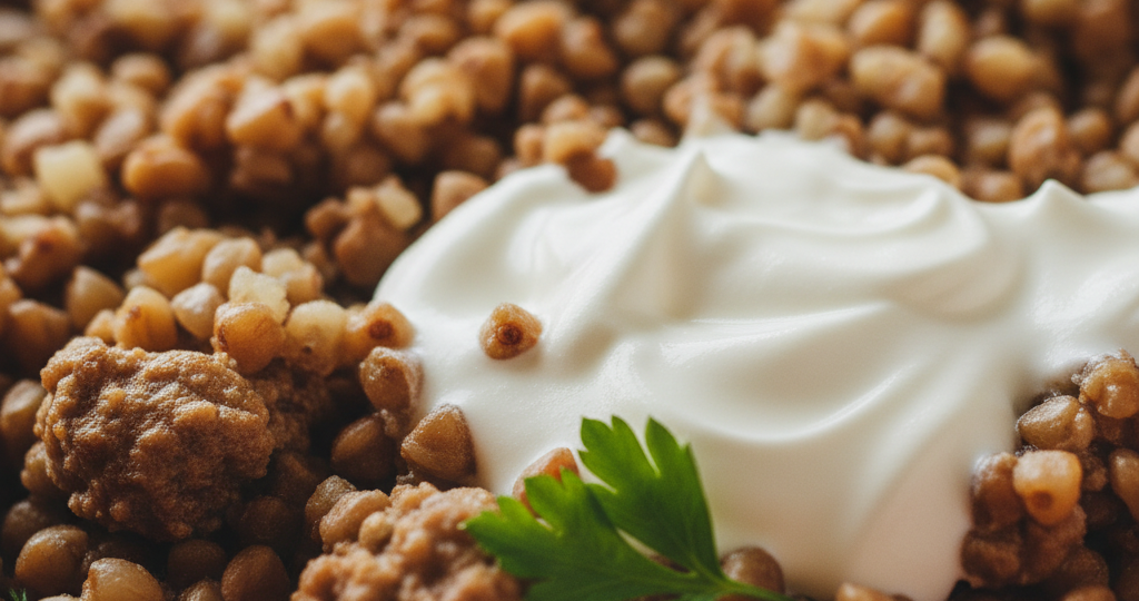 Гречка с фаршем и сметаной: Когда нужен сытный и вкусный ужин за 30 минут