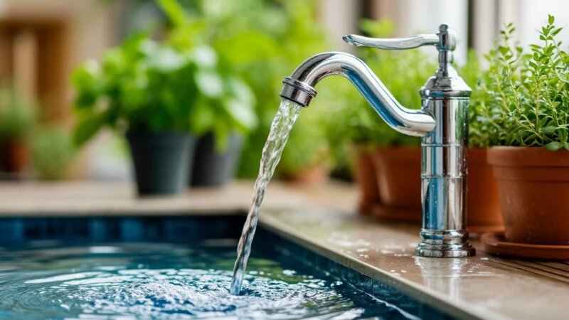     Вода из крана. Кран. shedevrum.ai