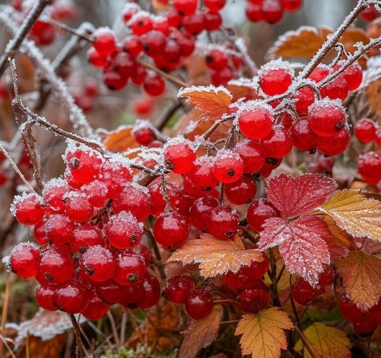 В нашем городе очень много калины и рябины!