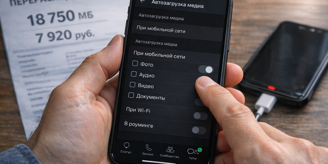 3 настройки WhatsApp которые сжирают трафик и батарею