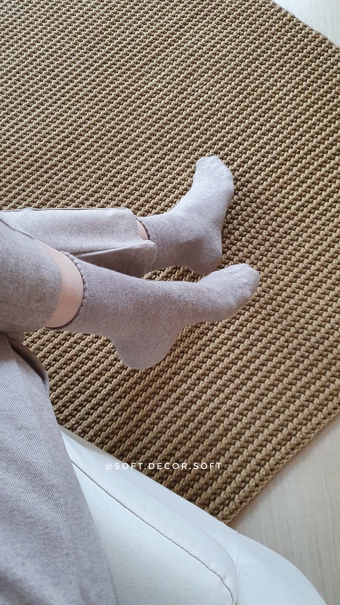 Ковер ВЭЙВ. Связан крючком из хлопкового шнура 4мм.