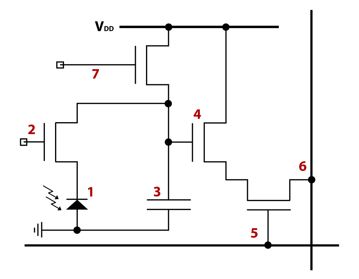Эквивалентная схема ячейки матрицы