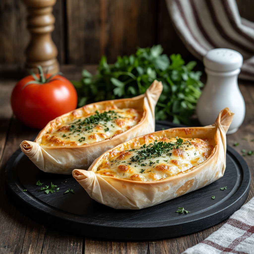 Картофель с курицей и помидорами в пергаментных лодочках: порционное блюдо с эффектной подачей 🍠🍅