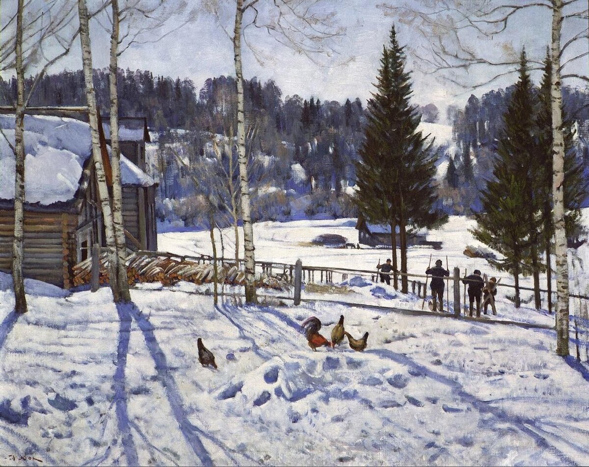 Константин Юон "Конец зимы. Полдень. Лигачёво"