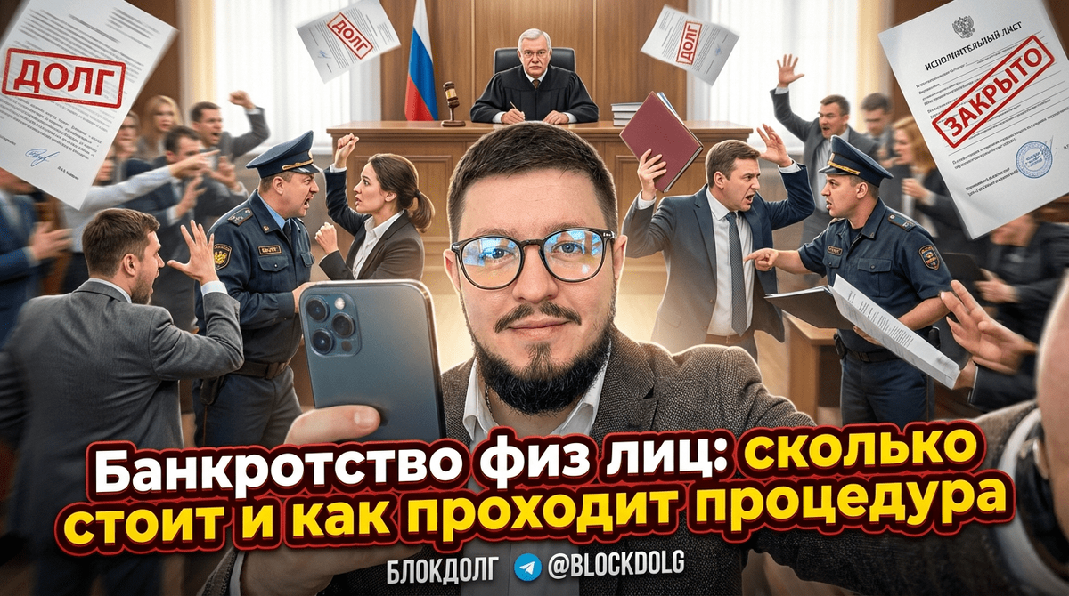    Схема процедуры банкротства физического лица с оценкой затрат Максим