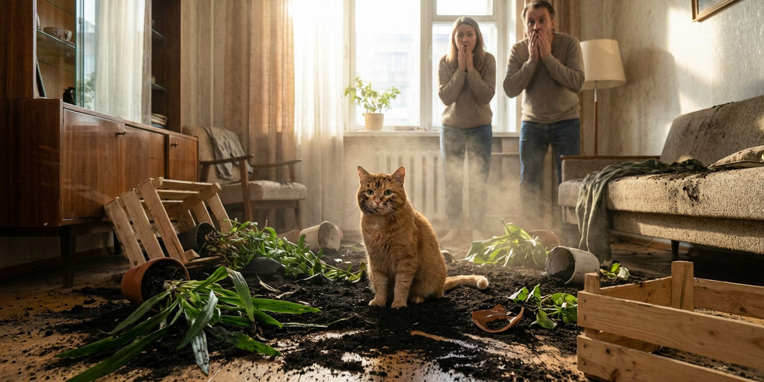 Свекровь привезла 50 ящиков рассады в феврале и заставила ими всю квартиру. Кот Барсик решил проблему кардинально