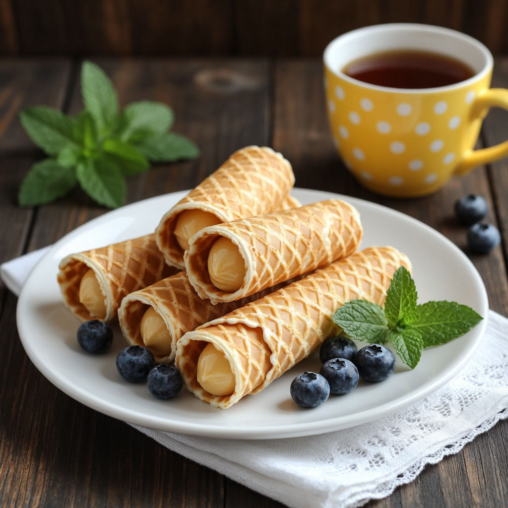 Вафельные трубочки по бабушкиному рецепту: хрустящее лакомство к чаю 🧇✨