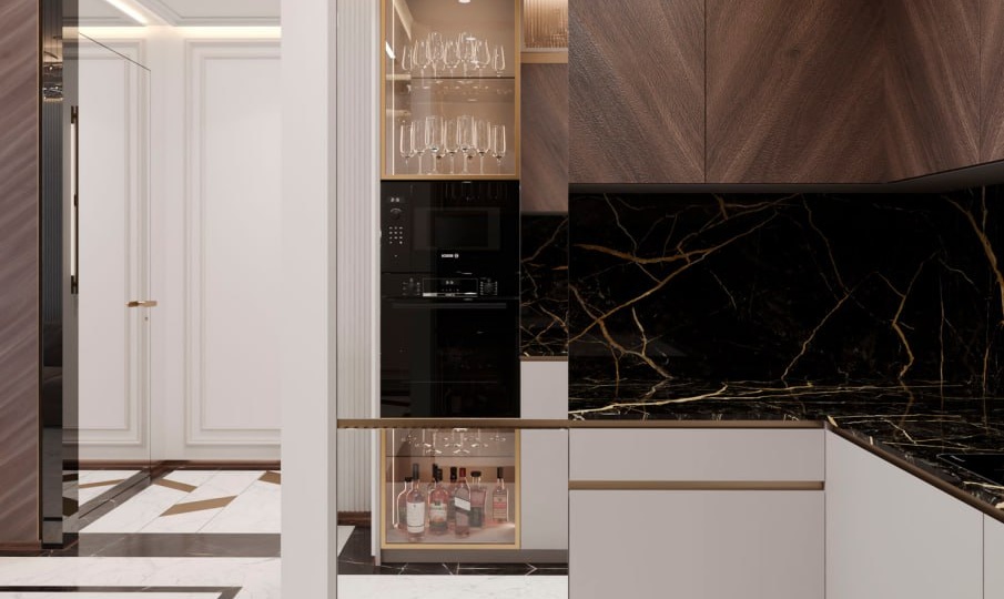 Дизайн кухни-ниши в современном стиле