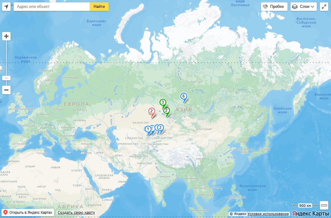Rósa laxa. Распространение с сайта плантариум