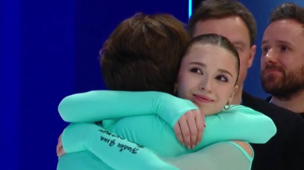    Камила Валиева вернулась. Фото: стоп-кадр прямого эфира «Первого канала»