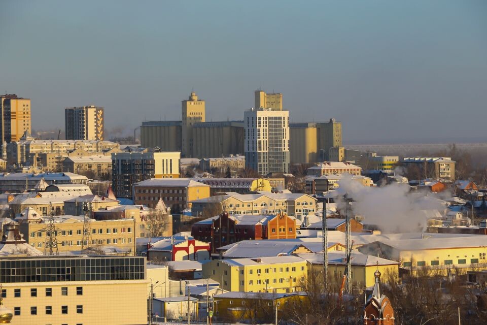    Мороз. Погода. Зима. Панорама Барнаула.. Источник: Виталий Барабаш