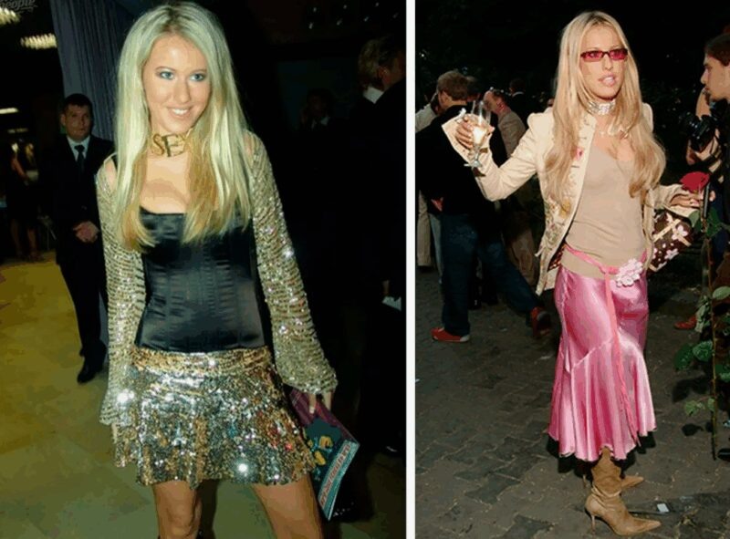    Ксения Собчак в начале своей карьеры в нулевых.