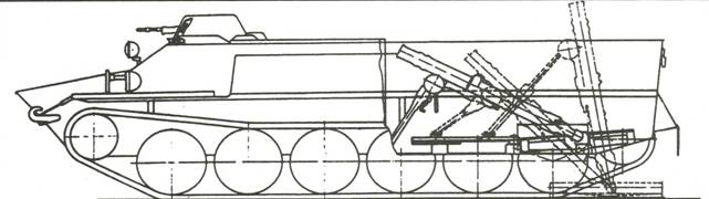 Чертёж-схема корпуса самоходного миномёта «Тунджа». Фотография в свободном доступе.