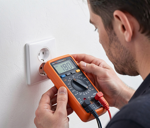 Проверки розетки мультиметров на экране 190 вольт недостаточно для работы стиральной машины