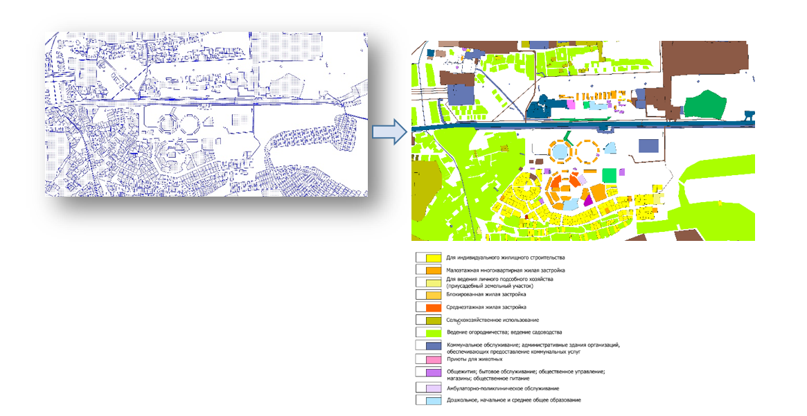 Рисунок 1 – Модель существующего землепользования п. Сингапай