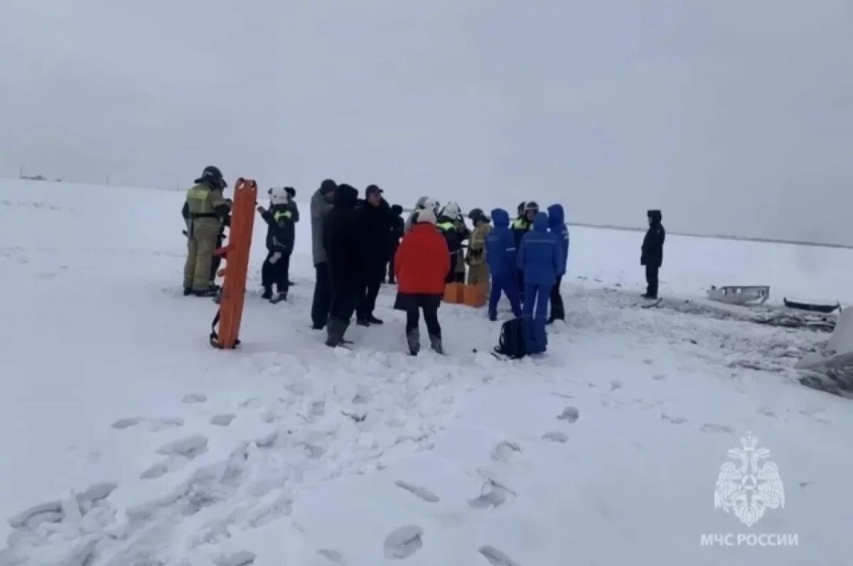    МЧС показало кадры с места крушения учебного самолета под Орском