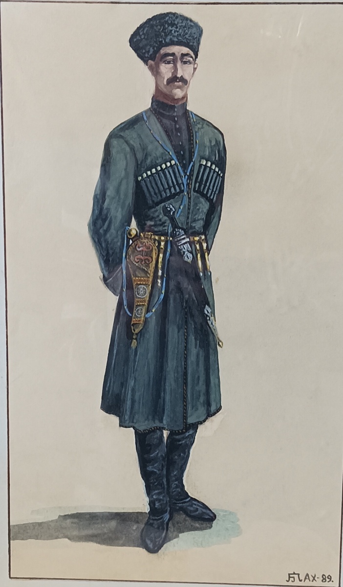 Айса Асланчериевич Хапишт, рисунок из коллекции «Культура и быт адыгов», 1989 год. (©) Музей истории города-курорта Сочи