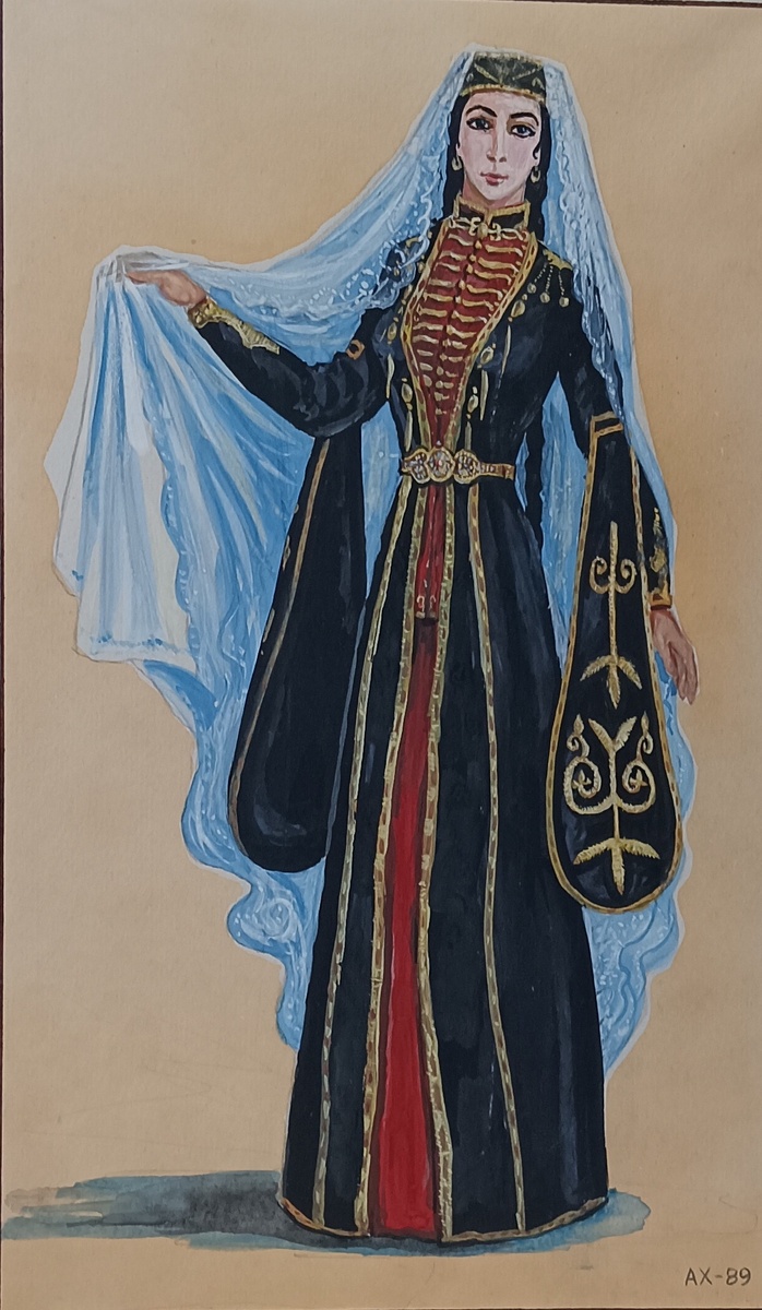 Айса Асланчериевич Хапишт, рисунок из коллекции «Культура и быт адыгов», 1989 год. (©) Музей истории города-курорта Сочи