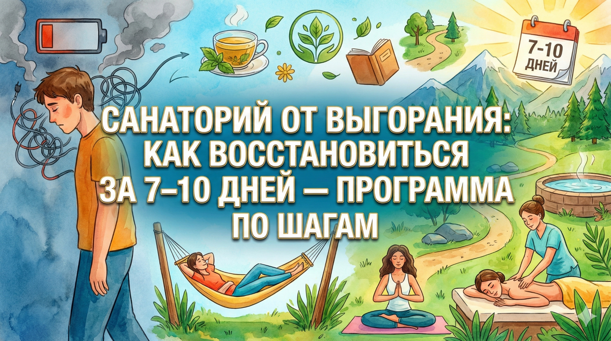 Санаторий от выгорания: как восстановиться за 7–10 дней — программа по шагам