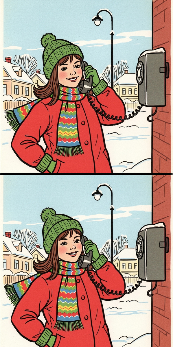 Вертикально. Найдите 6 отличий