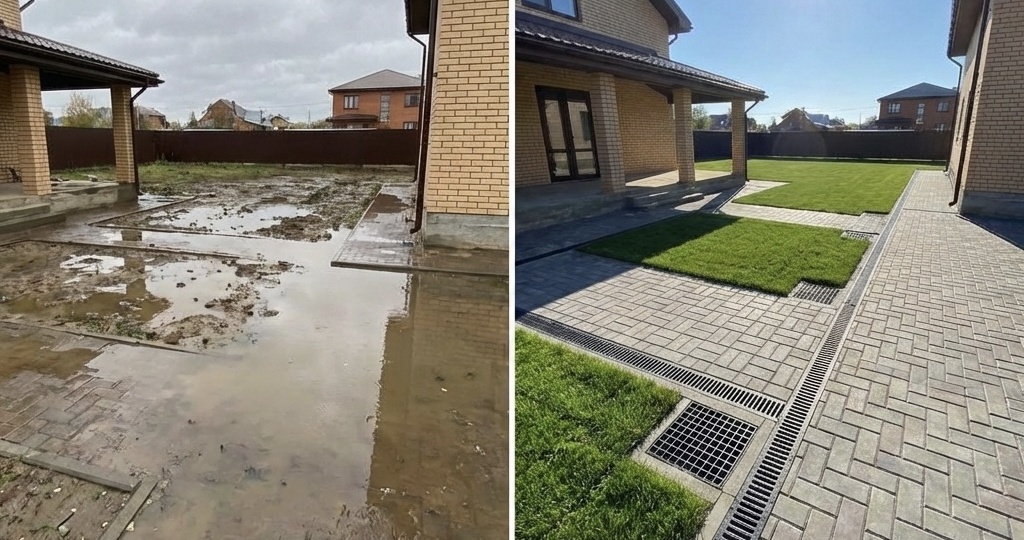 🌧 Если после дождя участок превращается в болото — проблема в системе