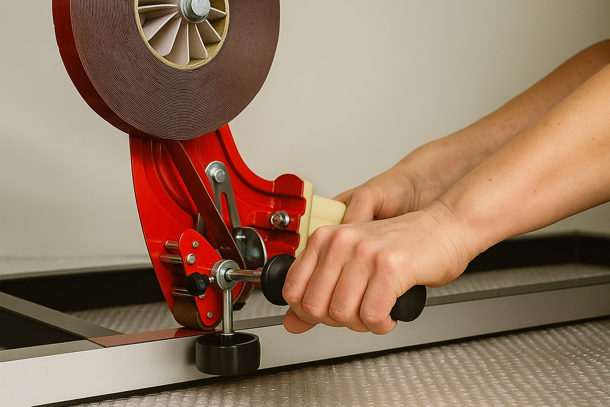 Применяйте специальный аппликатор для быстрого и точного нанесения двустороннего скотча на монтажную поверхность.