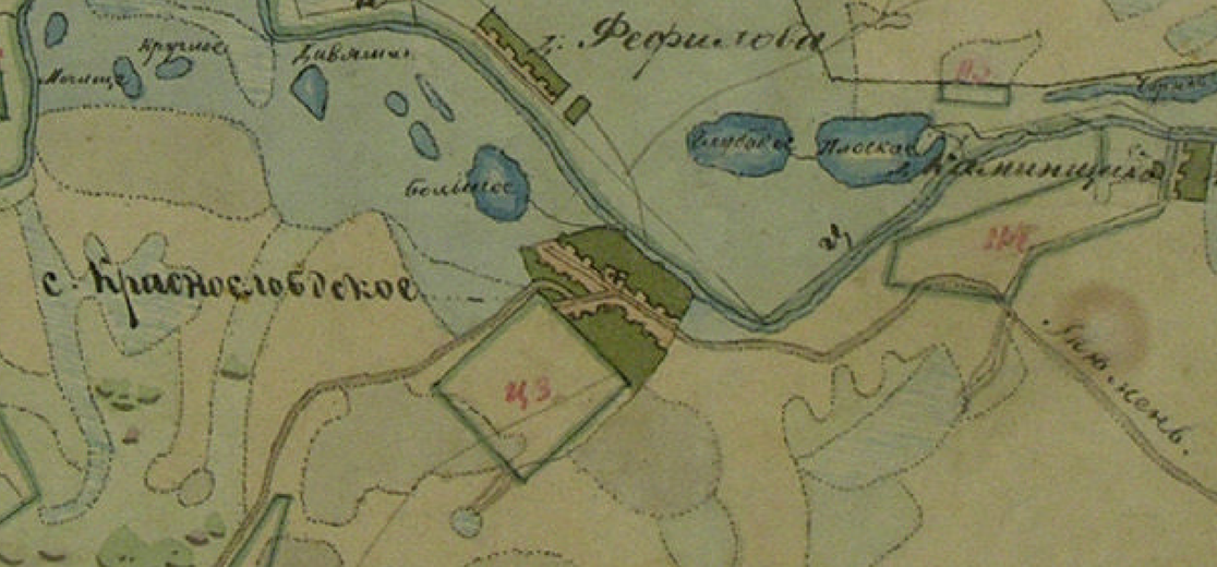 Фрагмент ПГМ. План Генерального Межевания Екатерины II .