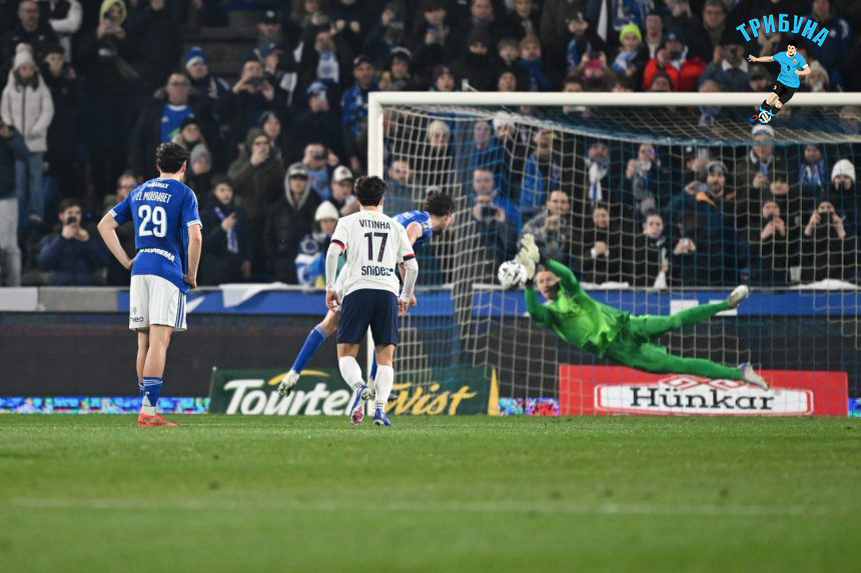 Момент взятия очередного пенальти Матвеем Сафоновым. Фото: соцсети
