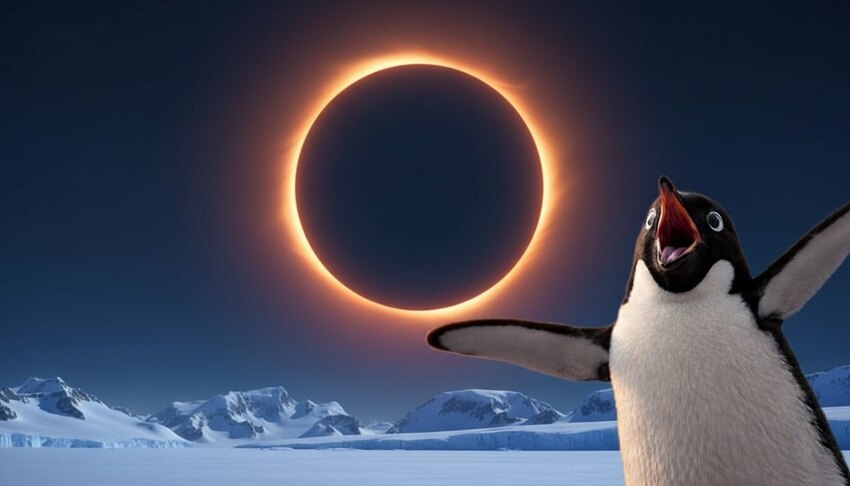 Кольцевое затмение будут наблюдать пингвины и полярники