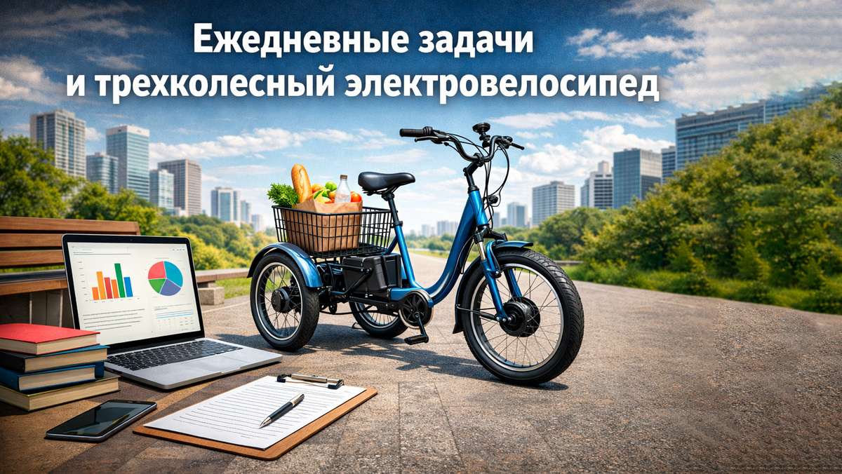 Магазин, аптека, почта, библиотека. Электровелосипед превращает скучной список дел в маленькое приключение без усталости.