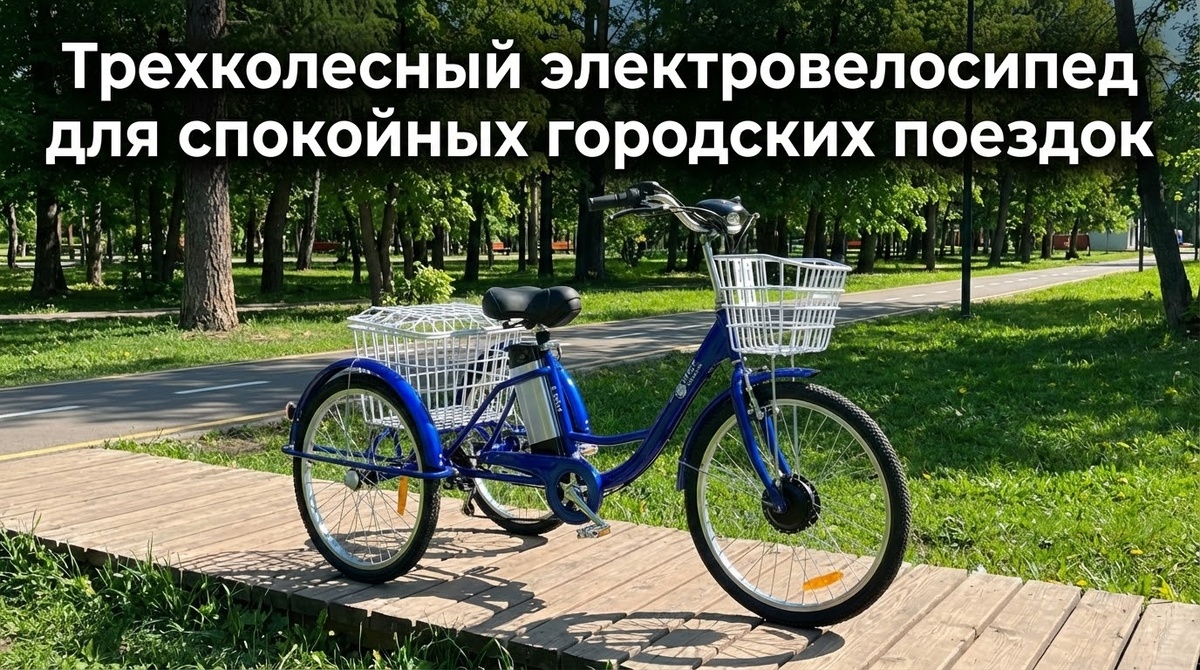 Три колеса, электромотор и никакой спешки. Городской транспорт для тех, кто ценит спокойствие, а не гонку.