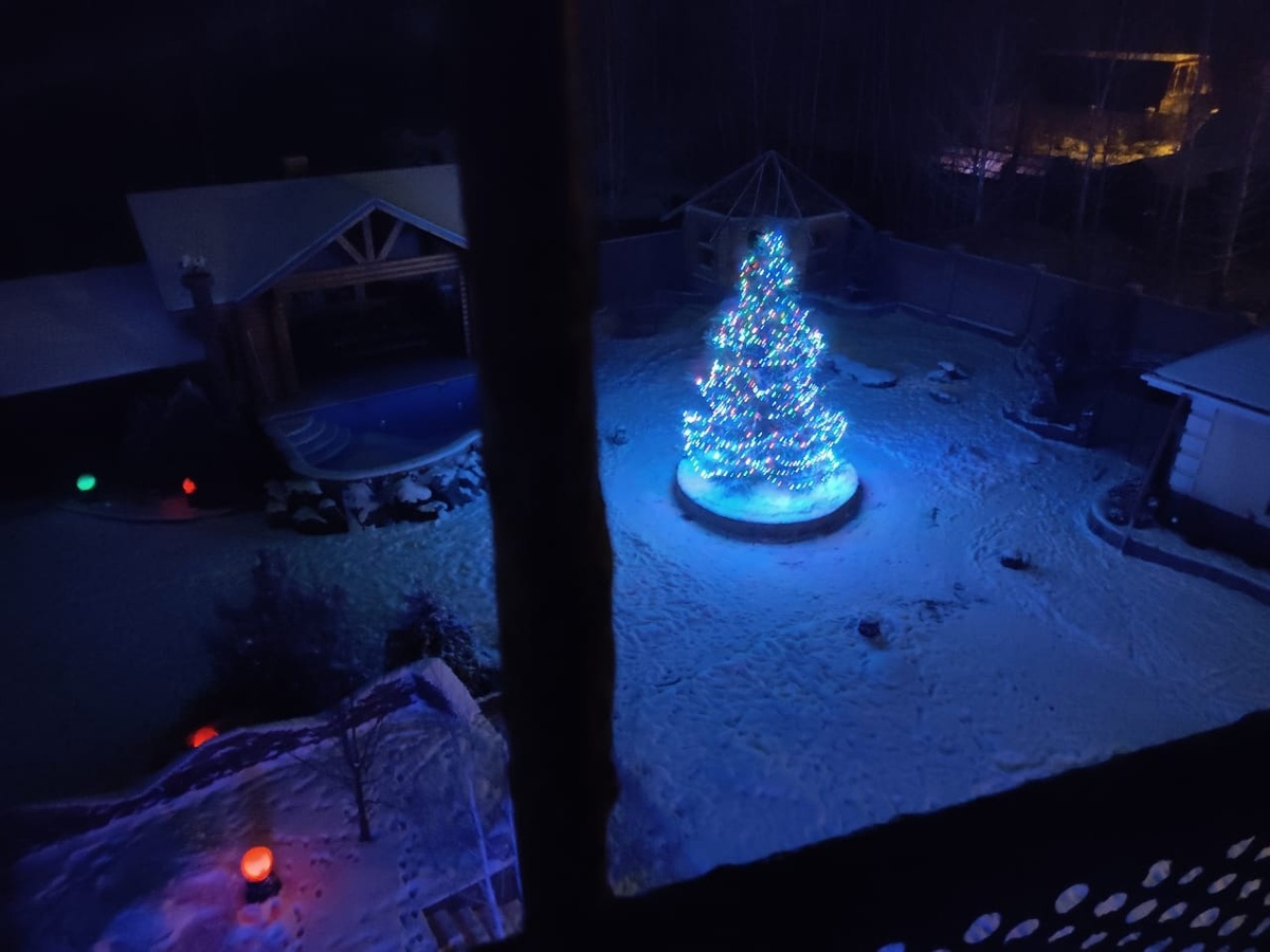 Украшение гирляндами ёлки