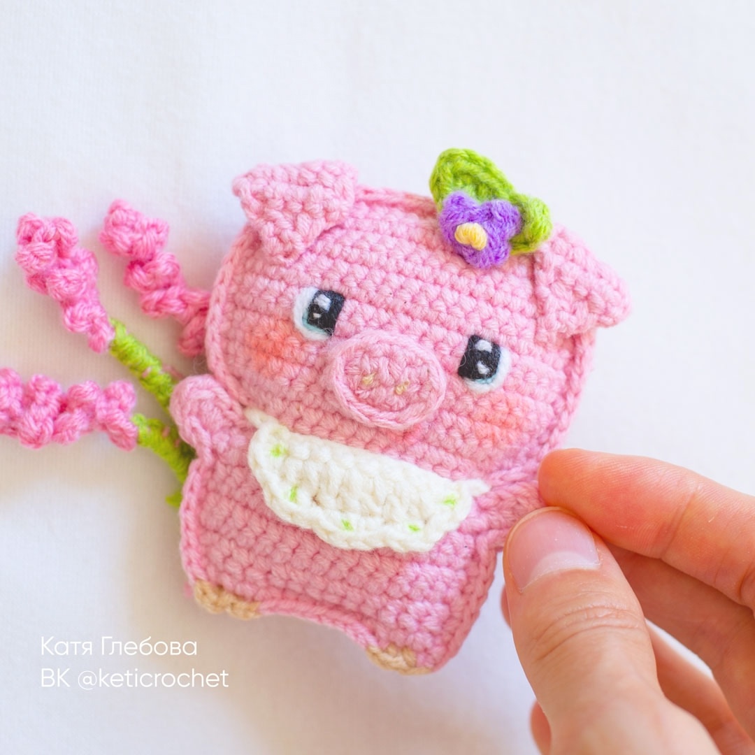 Поросенок крючком. Идея для вязания на вечер
