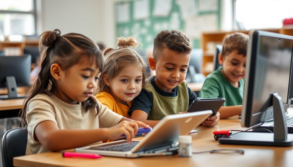    Изображение, иллюстрирующее влияние технологий на детей