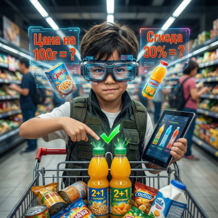 Миссия "Супермаркет". Проценты, дроби, сравнения — всё это ждёт на полках. Лучший тренажёр для мозга и кошелька!