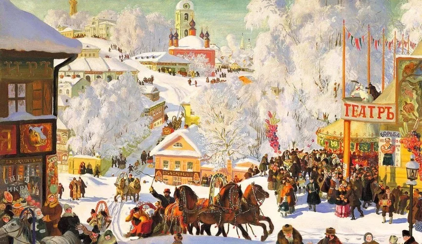 Масленичное катание. Борис Кустодиев, 1919