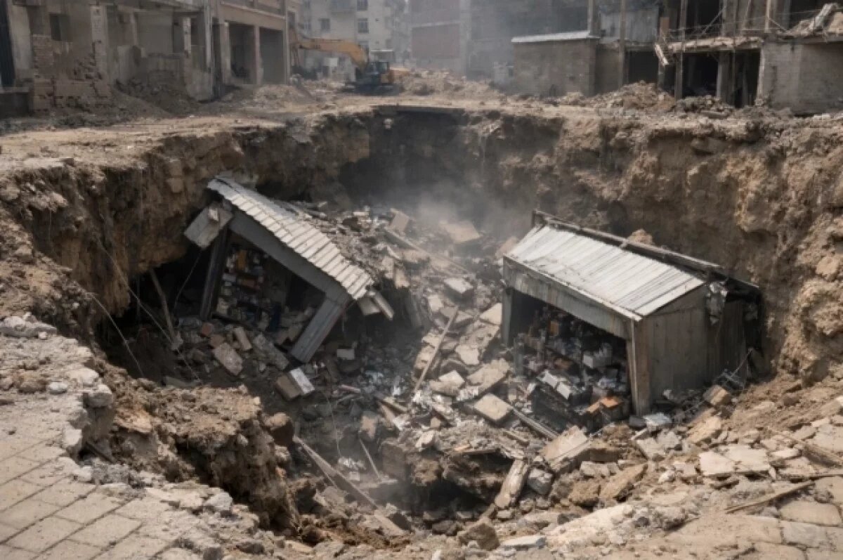    В Египте два магазина ушли под землю из-за обвала грунта