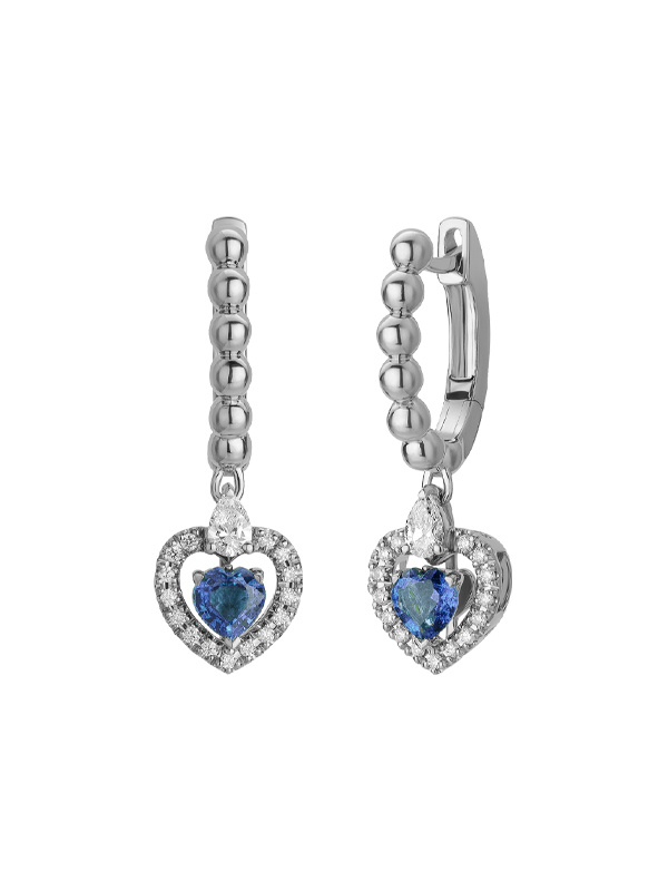 Серьги Casato Boutique из белого золота с бриллиантами и сапфирами