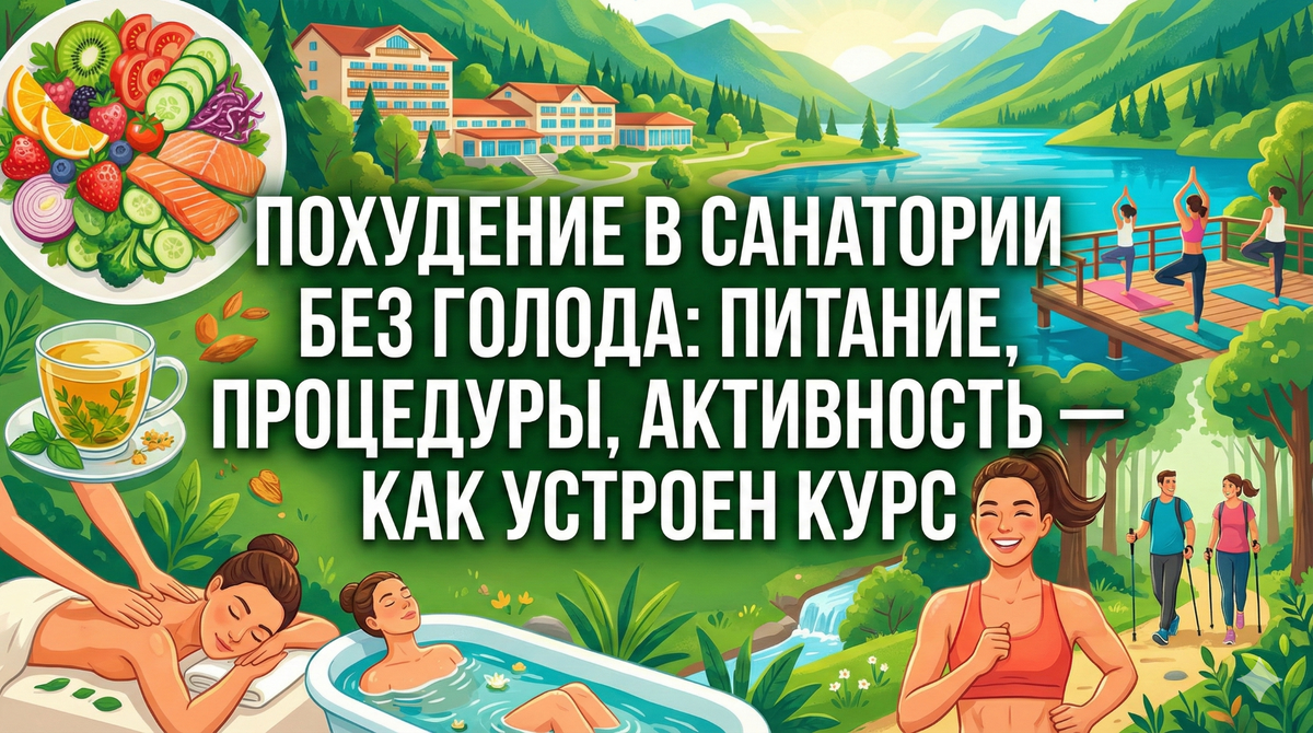 Похудение в санатории без голода: питание, процедуры, активность — как устроен курс