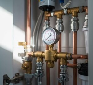 Установка регуляторов давления в новостройках — обязательная мера безопасности, предотвращающая риск разрыва труб при скачках напора.  📷
