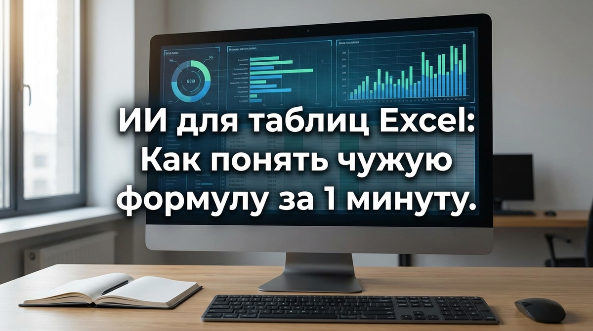 Изображение, демонстрирующее процесс автоматического анализа и расшифровки сложных вычислений в Excel с применением нейросетей.